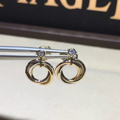 Quality Trinity Earrings High End Custom Jewelry With Three Interlaced Bands factory