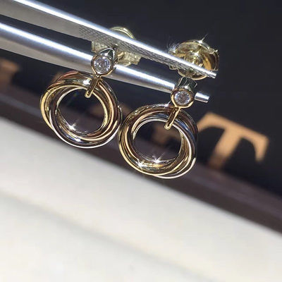 Quality Trinity Earrings High End Custom Jewelry With Three Interlaced Bands factory