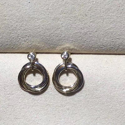 Quality Trinity Earrings High End Custom Jewelry With Three Interlaced Bands factory