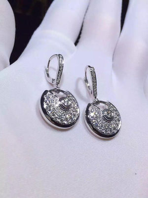 Quality N8515029  Diamond Earrings 18K White Gold For Young Ladies factory