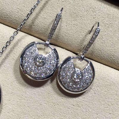 Quality N8515029  Diamond Earrings 18K White Gold For Young Ladies factory