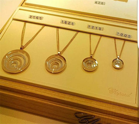 Quality 18K Gold Chopard Jewelry Happy Spirit Pendant Round Shape With Natural Diamonds factory