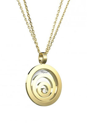 Quality 18K Gold Chopard Jewelry Happy Spirit Pendant Round Shape With Natural Diamonds factory