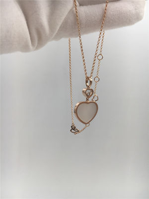 Quality Women'S Natural Diamond Heart Pendant 18K Gold 45cm Length With Handmade factory