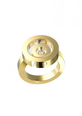 Quality 18K Gold Chopard Happy Spirit Ring , Heart Shape Natural 0.1 Carat Diamond Ring factory