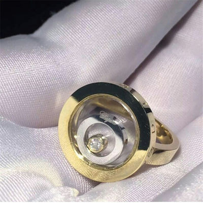 Quality 18K Gold Chopard Happy Spirit Ring , Heart Shape Natural 0.1 Carat Diamond Ring factory
