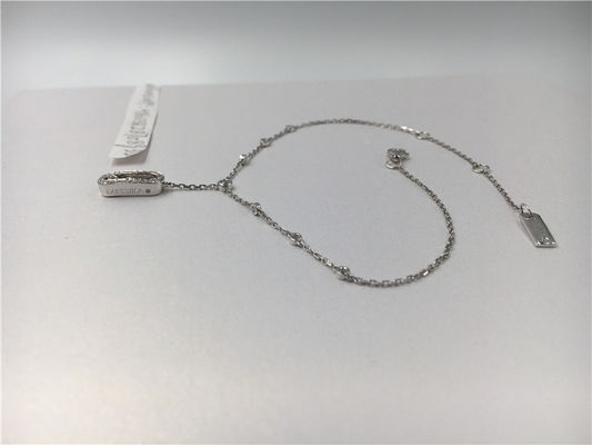 Quality Elegant 18K White Gold Ankle Bracelets Simple Design With One Moving Diamond factory