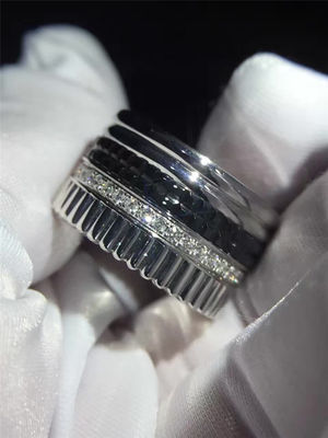 Quality Black Ceramic Gold Jewellery Rings 18K Gold Women's With Natural SI H Diamond factory