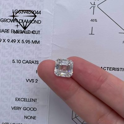 Quality LuxuryShine VVS-VS 0.1-10CT Asscher Shape Lab Grown Diamond  D-F Color white diamond With IGI Certificate 3EX Cut Stones factory