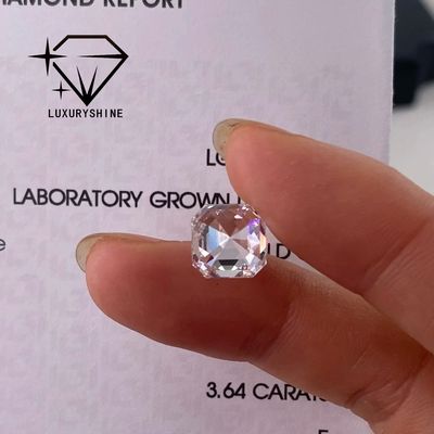 Quality LuxuryShine VVS-VS 0.1-10CT Asscher Shape Lab Grown Diamond  D-F Color white diamond With IGI Certificate 3EX Cut Stones factory