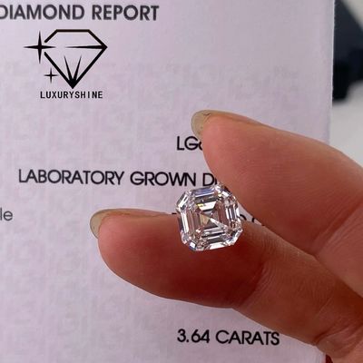 Quality LuxuryShine VVS-VS 0.1-10CT Asscher Shape Lab Grown Diamond  D-F Color white diamond With IGI Certificate 3EX Cut Stones factory