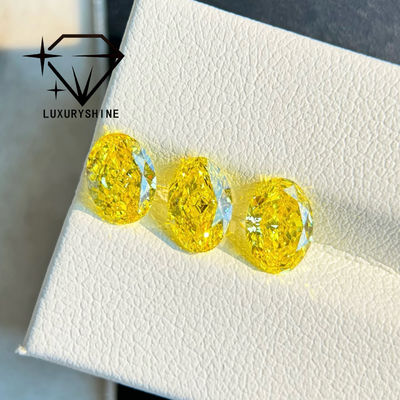 Quality LuxuryShine VVS-VS Fancy Yellow/Light Yellow/Fancy Intense/Vivid Yellow Lab Grown Diamond  1CT 2CT 3CT 4CT 5CT Oval Excellent Cut With Certificate & Customized jewelry factory