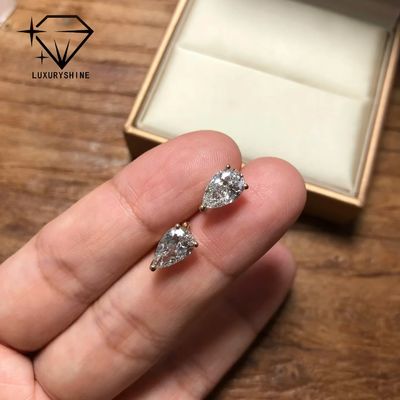 Quality 18K Gold Pear Cut Lab Grown Diamond Stud Earrings VVS-VS Clarity factory