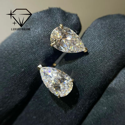 Quality 18K Gold Pear Cut Lab Grown Diamond Stud Earrings VVS-VS Clarity factory