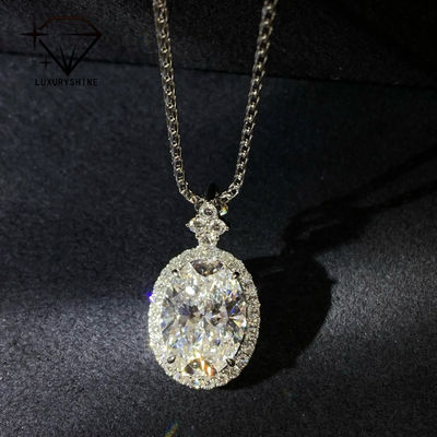 Quality 18K Gold Oval Lab Grown Diamond Pendant VVS1-VS1 0.3-3.0ct factory