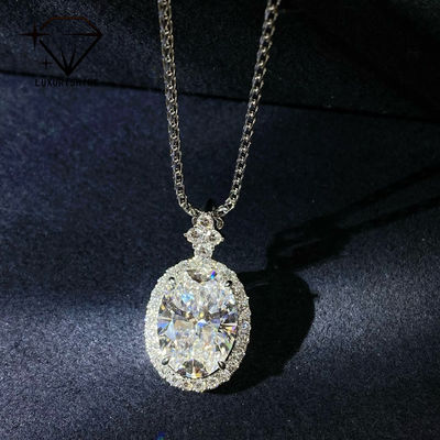 Quality 18K Gold Oval Lab Grown Diamond Pendant VVS1-VS1 0.3-3.0ct factory