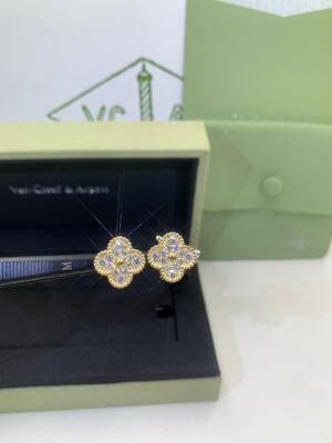 Quality VCA Alhambra Earrings Van Cleef And Arpels White Mother Pearl Malachite Carnelian factory