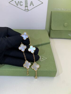 Quality Women Van Cleef And Arpels Alhambra Bracelet 5 Motifs Yellow Gold Malachite VCARL80900 factory
