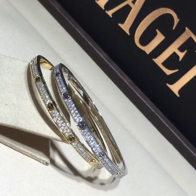 Quality Women White Gold Diamond Bracelet , 18K Gold  Love Bracelet With Gemstone factory