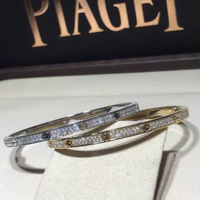 Quality Women White Gold Diamond Bracelet , 18K Gold  Love Bracelet With Gemstone factory