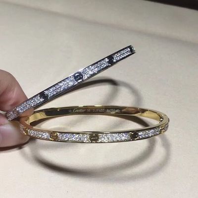 Quality Women White Gold Diamond Bracelet , 18K Gold  Love Bracelet With Gemstone factory