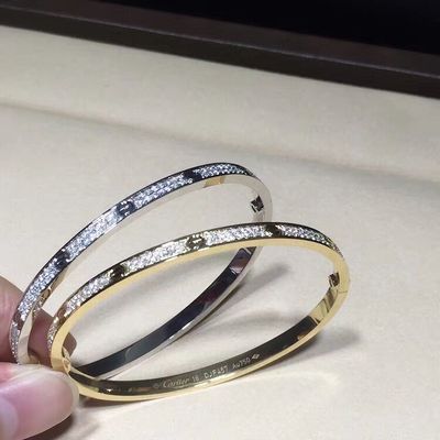 Quality Women White Gold Diamond Bracelet , 18K Gold  Love Bracelet With Gemstone factory