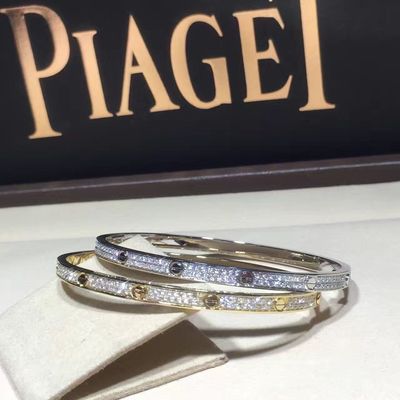 Quality Women White Gold Diamond Bracelet , 18K Gold  Love Bracelet With Gemstone factory