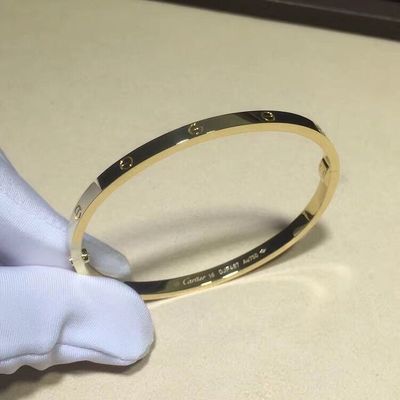 Quality Jewelry 18K Gold Bracelet , Thin Love Personalized Gold Necklace Small Model factory