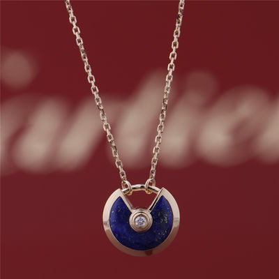 Quality Xs Model Yellow Gold Amulette De Necklace With Lapis Lazuli Diamond factory