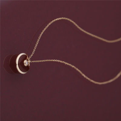 Quality Carnelian Diamond Amulette De Cartier Necklace Xs Model Pink Gold factory