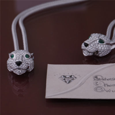 Quality PanthèRe De Cartier Necklace White Gold Diamonds Emeralds Onyx factory