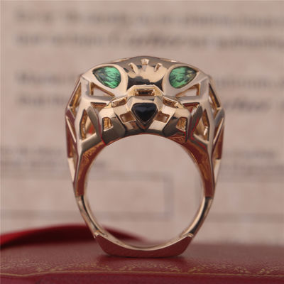 Quality PanthèRe De Cartier Ring Yellow Gold Tsavorite Garnets Onyx factory