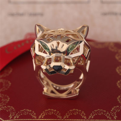 Quality PanthèRe De Cartier Ring Yellow Gold Tsavorite Garnets Onyx factory