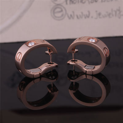 Quality B8022900 18K Gold Jewelry Gold Love Knot Earrings With Diamonds factory