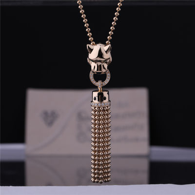 Quality 18K Gold De Cartier Necklace Yellow Black Lacquer Onyx Diamonds factory