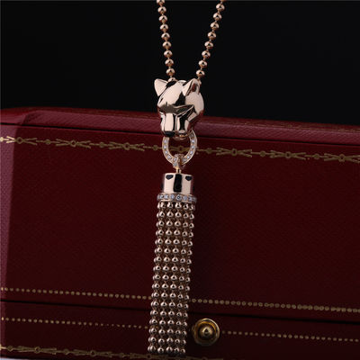 Quality 18K Gold De Cartier Necklace Yellow Black Lacquer Onyx Diamonds factory