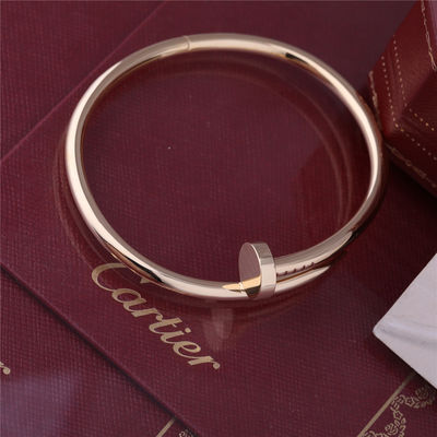 Quality Real Gold  JUSTE UN CLOU BRACELET YELLOW GOLD Thick Model Nail Bangle B6048217 factory
