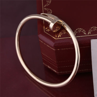 Quality Real Gold  JUSTE UN CLOU BRACELET YELLOW GOLD Thick Model Nail Bangle B6048217 factory