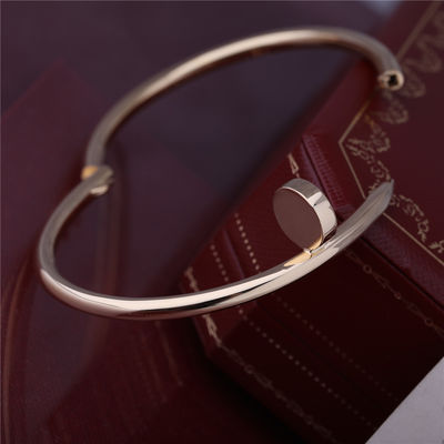 Quality Real Gold  JUSTE UN CLOU BRACELET YELLOW GOLD Thick Model Nail Bangle B6048217 factory