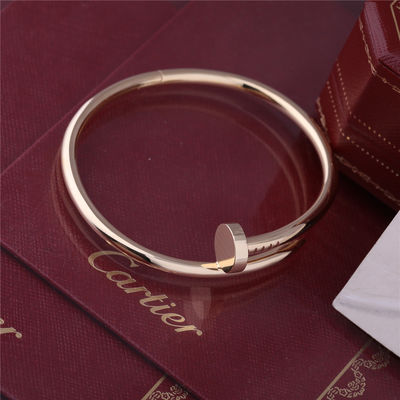 Quality Real Gold  JUSTE UN CLOU BRACELET YELLOW GOLD Thick Model Nail Bangle B6048217 factory