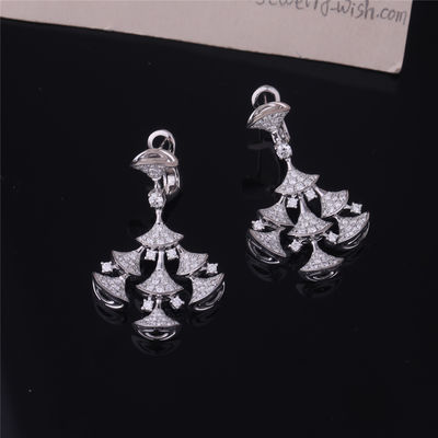 Quality Roma High Jewelry DIVAS' DREAM Earrings in 18K white gold set with 7 Main Diamonds and full pavé diamonds factory