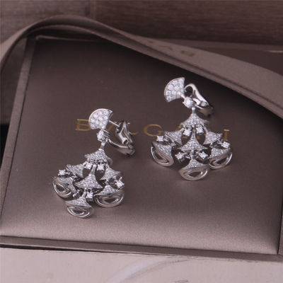 Quality Roma High Jewelry DIVAS' DREAM Earrings in 18K white gold set with 7 Main Diamonds and full pavé diamonds factory