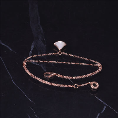Quality 1 Motif White Mother Pearl Bracelet Rose Gold With 18K Rose Gold Pendant factory