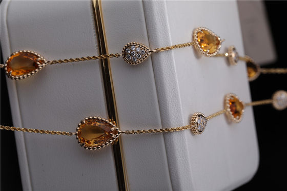 Quality Luxury Gold Jewelry Real Gold Replica Serpent Boheme Long Necklace 16 Motifs With Diamonds And Citrins Ref JCL01018 factory