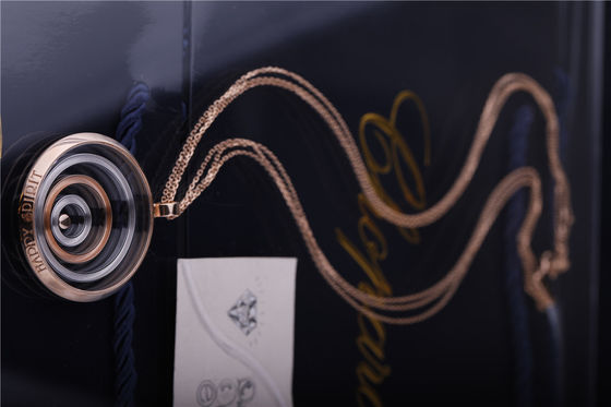 Quality Happy Spirit Long Necklace Chopard Jewelry Rose And White Gold Diamond Pendant 795014-9001 factory