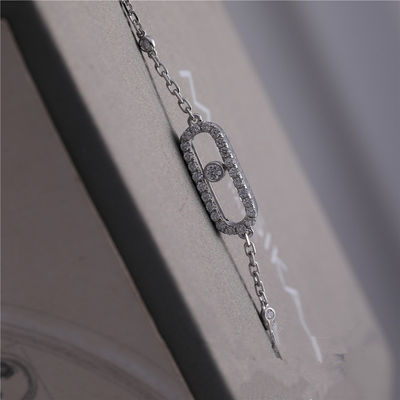 Quality 5mm Width Paris Jewelry Luxury Jewelry Move Uno Pave Diamond Bracelet White Gold factory