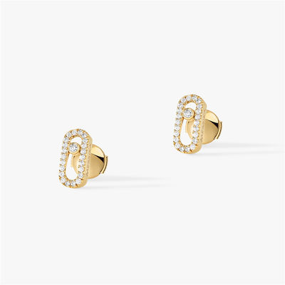Quality Luxury Paris Jewelry For Women Luxury Jewelry 18K Yellow Gold Move Uno Diamond Earrings factory