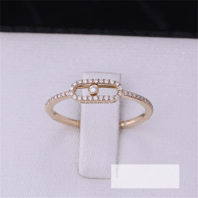 Quality Luxury Jewelry Elegant Engagement Wedding Diamond Ring Move Uno Pavee Ring In 18K Pink Gold factory