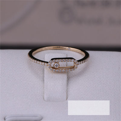 Quality Luxury Jewelry Elegant Engagement Wedding Diamond Ring Move Uno Pavee Ring In 18K Pink Gold factory
