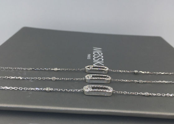 Quality Small Size 18k Gold Bracelet With Diamonds , White Gold Chain Bracelets For Ladies factory